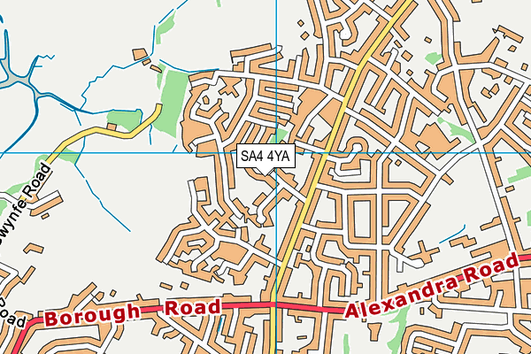 SA4 4YA map - OS VectorMap District (Ordnance Survey)