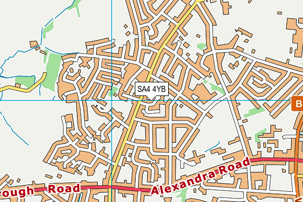 SA4 4YB map - OS VectorMap District (Ordnance Survey)