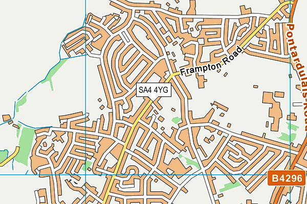 SA4 4YG map - OS VectorMap District (Ordnance Survey)