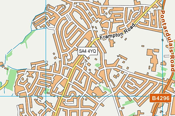 SA4 4YQ map - OS VectorMap District (Ordnance Survey)