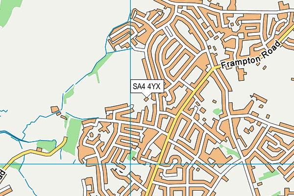 SA4 4YX map - OS VectorMap District (Ordnance Survey)