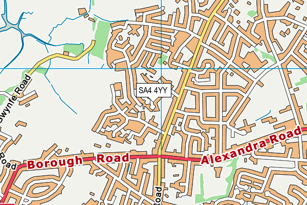 SA4 4YY map - OS VectorMap District (Ordnance Survey)