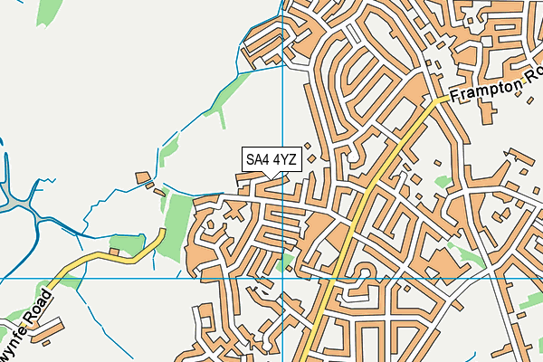 SA4 4YZ map - OS VectorMap District (Ordnance Survey)