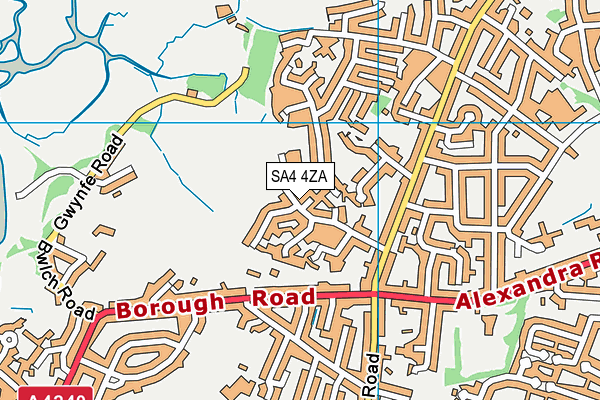 SA4 4ZA map - OS VectorMap District (Ordnance Survey)