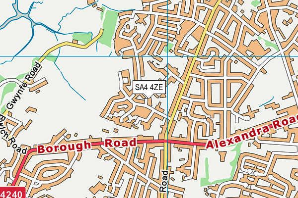 SA4 4ZE map - OS VectorMap District (Ordnance Survey)