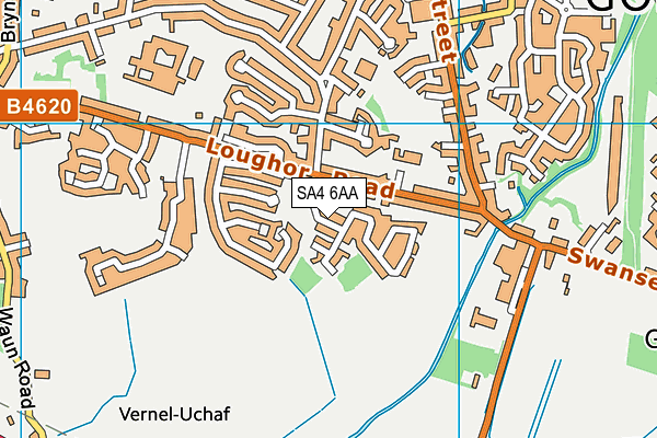 SA4 6AA map - OS VectorMap District (Ordnance Survey)