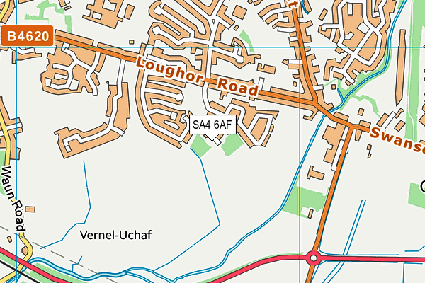 SA4 6AF map - OS VectorMap District (Ordnance Survey)