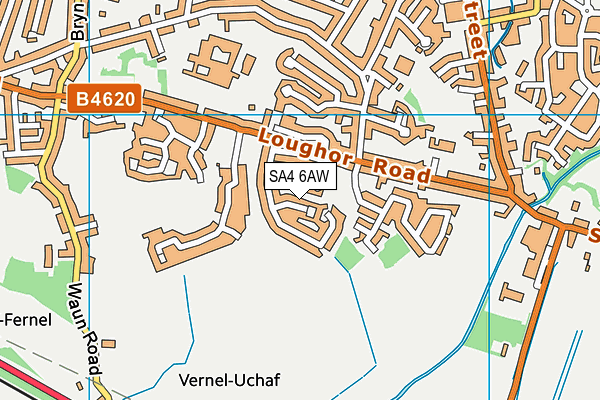 SA4 6AW map - OS VectorMap District (Ordnance Survey)