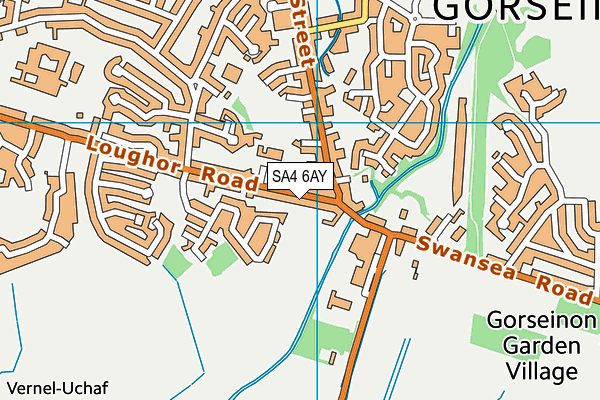 SA4 6AY map - OS VectorMap District (Ordnance Survey)