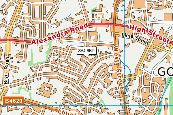 SA4 6BD map - OS VectorMap District (Ordnance Survey)