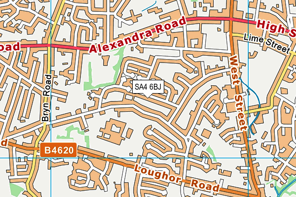 SA4 6BJ map - OS VectorMap District (Ordnance Survey)