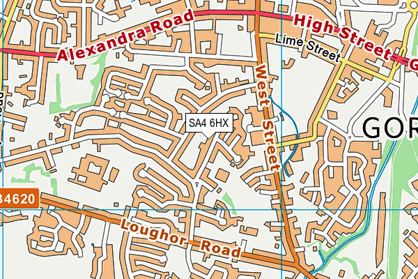 SA4 6HX map - OS VectorMap District (Ordnance Survey)
