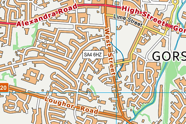 SA4 6HZ map - OS VectorMap District (Ordnance Survey)