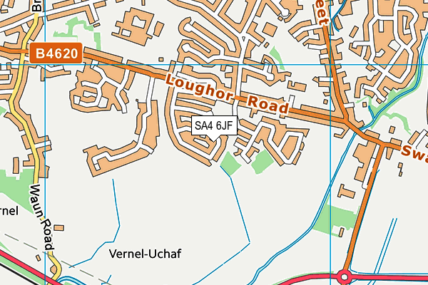 SA4 6JF map - OS VectorMap District (Ordnance Survey)