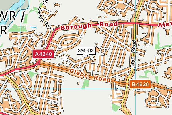 SA4 6JX map - OS VectorMap District (Ordnance Survey)