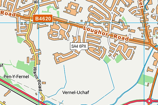 SA4 6PX map - OS VectorMap District (Ordnance Survey)
