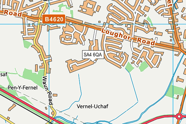 SA4 6QA map - OS VectorMap District (Ordnance Survey)