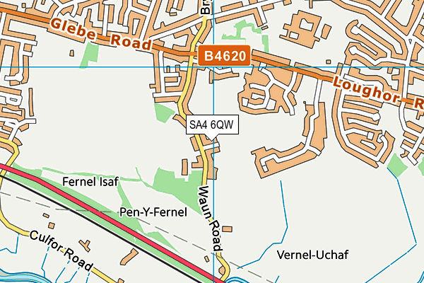 SA4 6QW map - OS VectorMap District (Ordnance Survey)