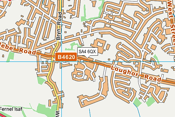 SA4 6QX map - OS VectorMap District (Ordnance Survey)