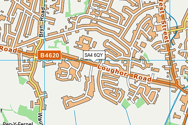 SA4 6QY map - OS VectorMap District (Ordnance Survey)