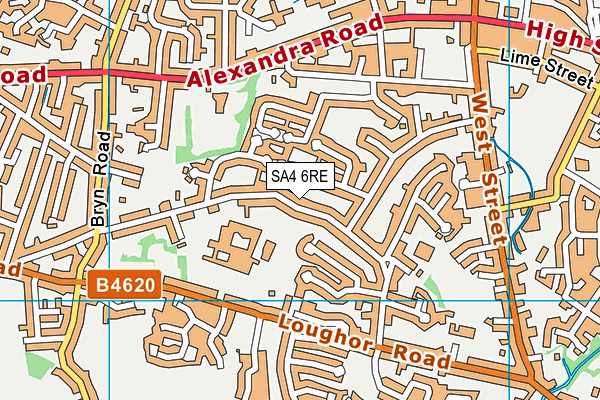 SA4 6RE map - OS VectorMap District (Ordnance Survey)