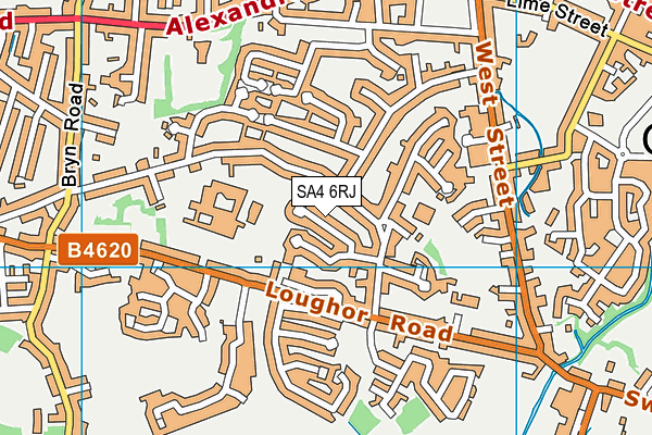 SA4 6RJ map - OS VectorMap District (Ordnance Survey)