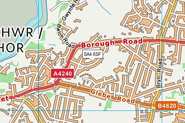 SA4 6SF map - OS VectorMap District (Ordnance Survey)