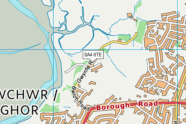 SA4 6TE map - OS VectorMap District (Ordnance Survey)