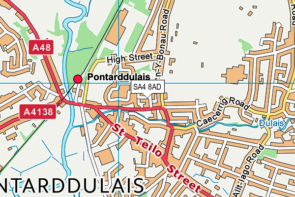 SA4 8AD map - OS VectorMap District (Ordnance Survey)