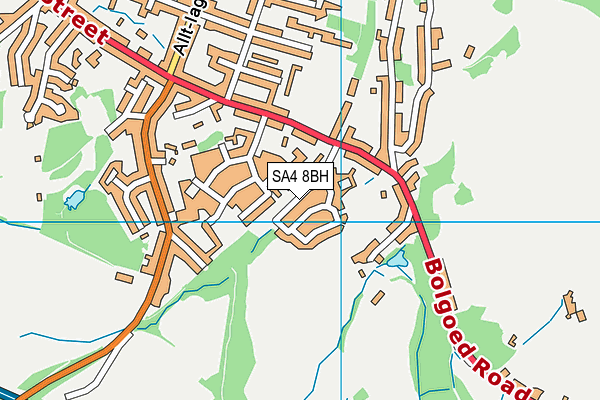 SA4 8BH map - OS VectorMap District (Ordnance Survey)