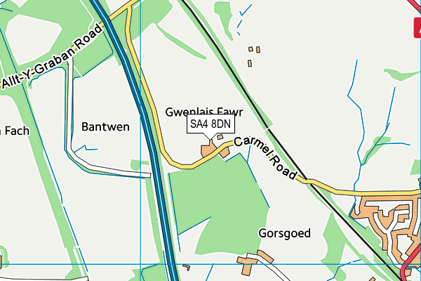 SA4 8DN map - OS VectorMap District (Ordnance Survey)