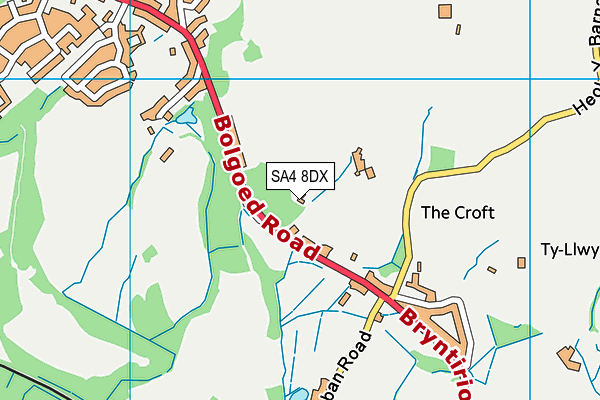 SA4 8DX map - OS VectorMap District (Ordnance Survey)