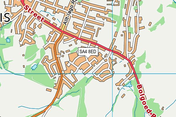 SA4 8ED map - OS VectorMap District (Ordnance Survey)