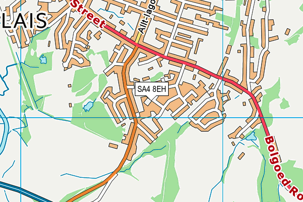 SA4 8EH map - OS VectorMap District (Ordnance Survey)