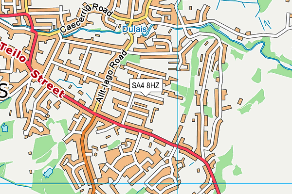 SA4 8HZ map - OS VectorMap District (Ordnance Survey)