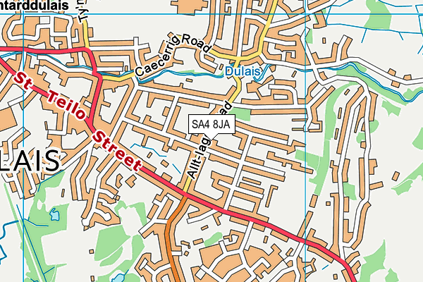 Ysgol Gynradd Gymraeg Bryniago map (SA4 8JA) - OS VectorMap District (Ordnance Survey)