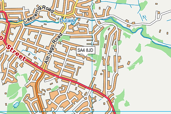 Pontarddulais Primary School map (SA4 8JD) - OS VectorMap District (Ordnance Survey)