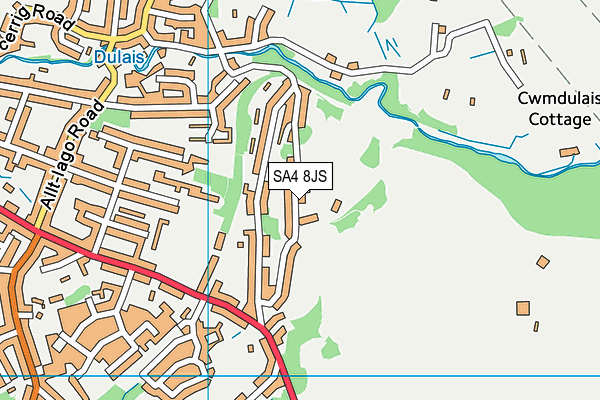 SA4 8JS map - OS VectorMap District (Ordnance Survey)