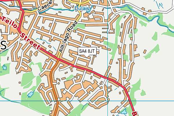SA4 8JT map - OS VectorMap District (Ordnance Survey)