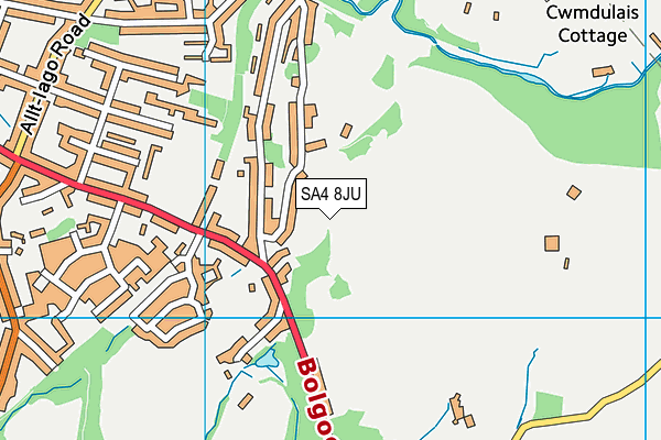 SA4 8JU map - OS VectorMap District (Ordnance Survey)