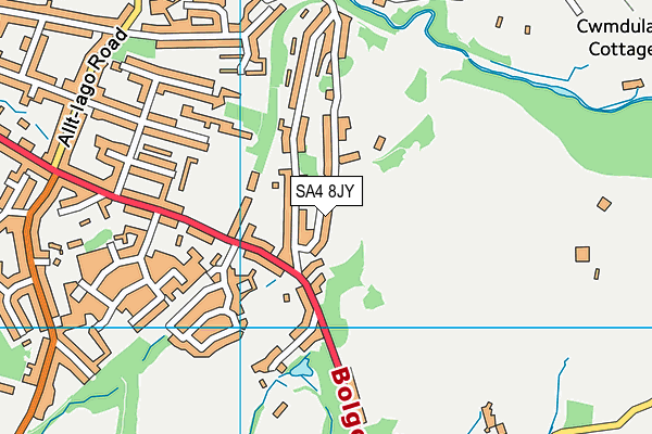 SA4 8JY map - OS VectorMap District (Ordnance Survey)