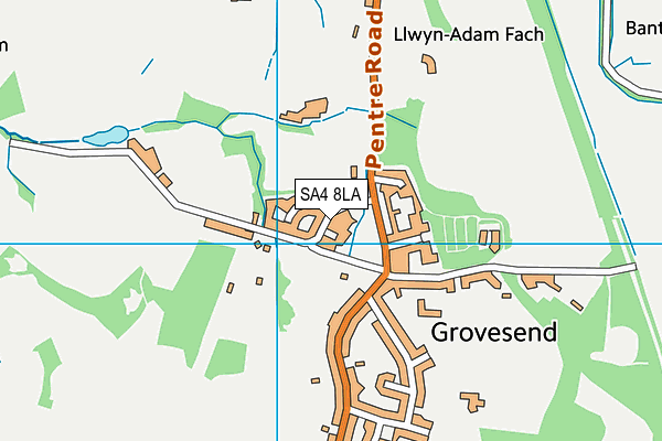 SA4 8LA map - OS VectorMap District (Ordnance Survey)