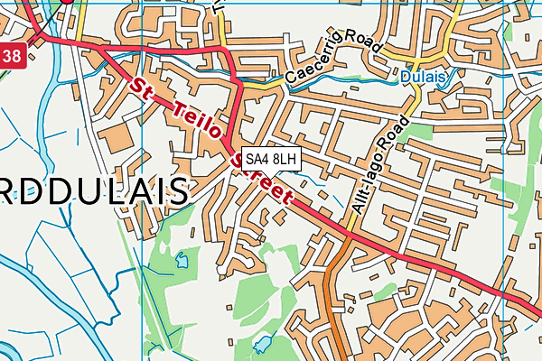 SA4 8LH map - OS VectorMap District (Ordnance Survey)