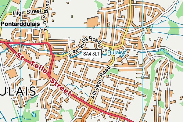 SA4 8LT map - OS VectorMap District (Ordnance Survey)