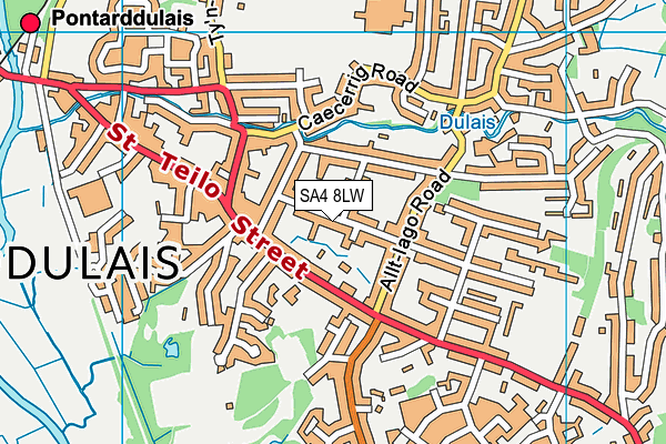 SA4 8LW map - OS VectorMap District (Ordnance Survey)