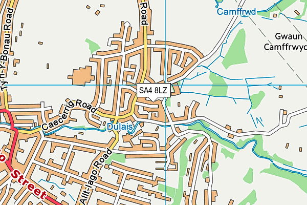 SA4 8LZ map - OS VectorMap District (Ordnance Survey)