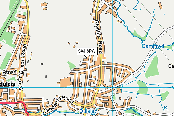 SA4 8PW map - OS VectorMap District (Ordnance Survey)