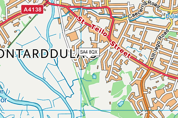 SA4 8QX map - OS VectorMap District (Ordnance Survey)