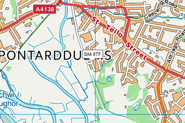 SA4 8TF map - OS VectorMap District (Ordnance Survey)