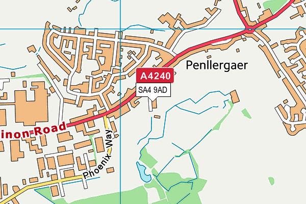 SA4 9AD map - OS VectorMap District (Ordnance Survey)